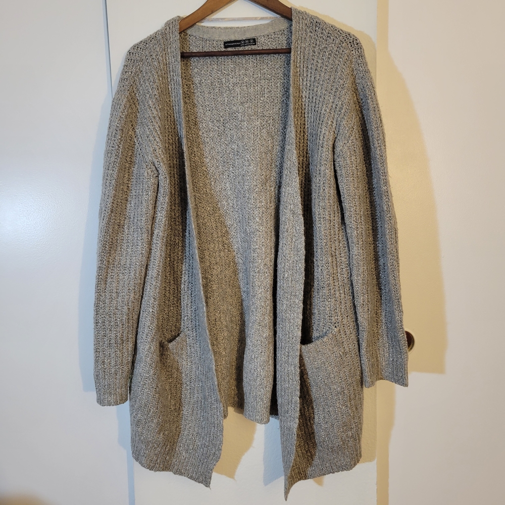Atmosphere Cozy Gray Open-Front Sweater